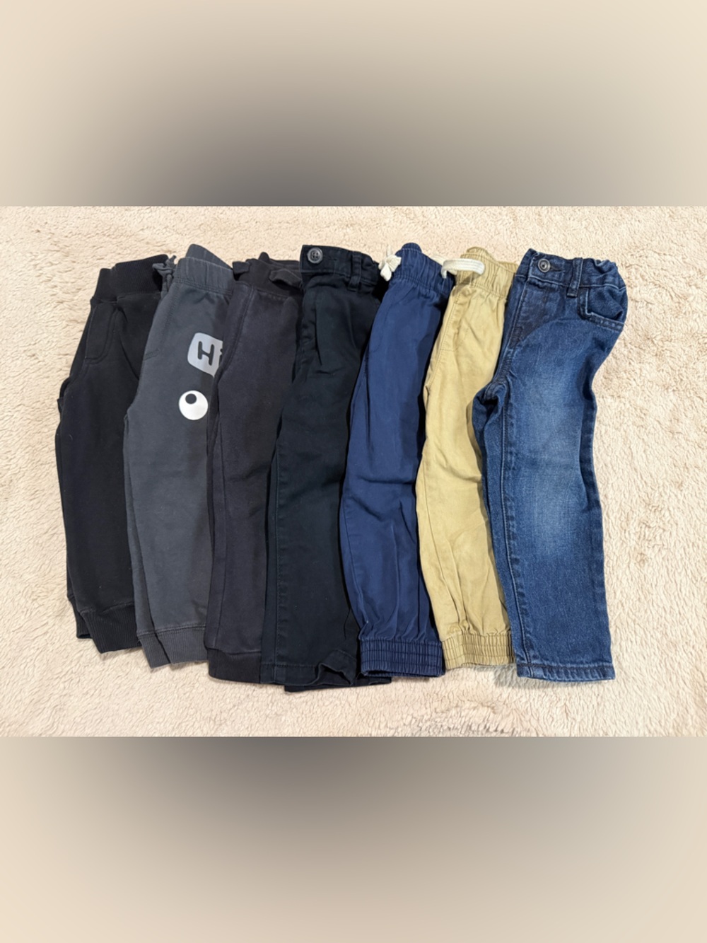 Bundle of (7) Boys' Pants - Navy, Black, Khaki, Denim